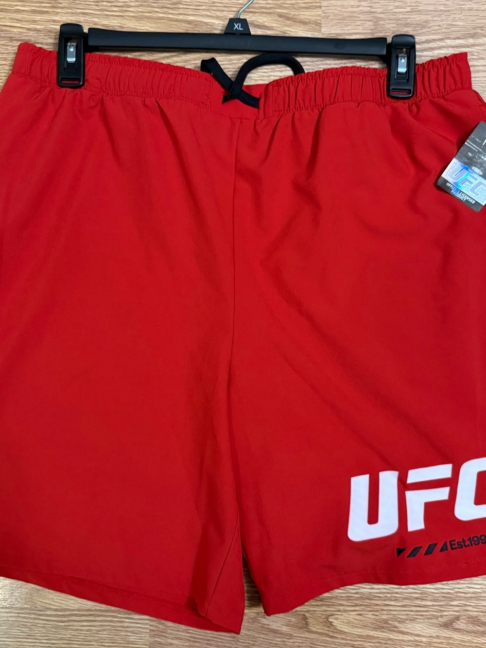 UFC Red Athletic Shorts with White Logo drawstring men’s xl